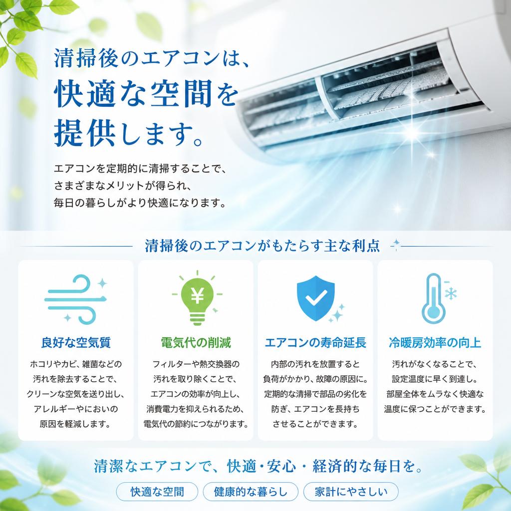 清掃後のエアコンの利点